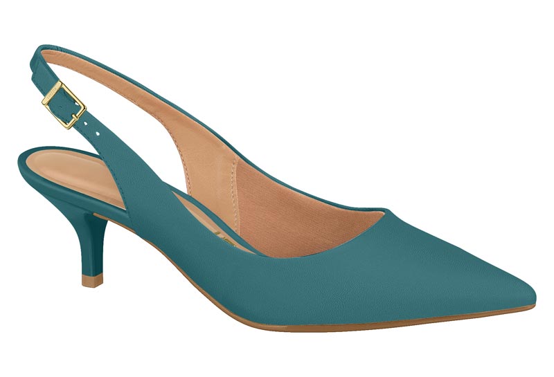 Stiletto Mujer Taco Medio Slingback Verde Petróleo Vizzano
