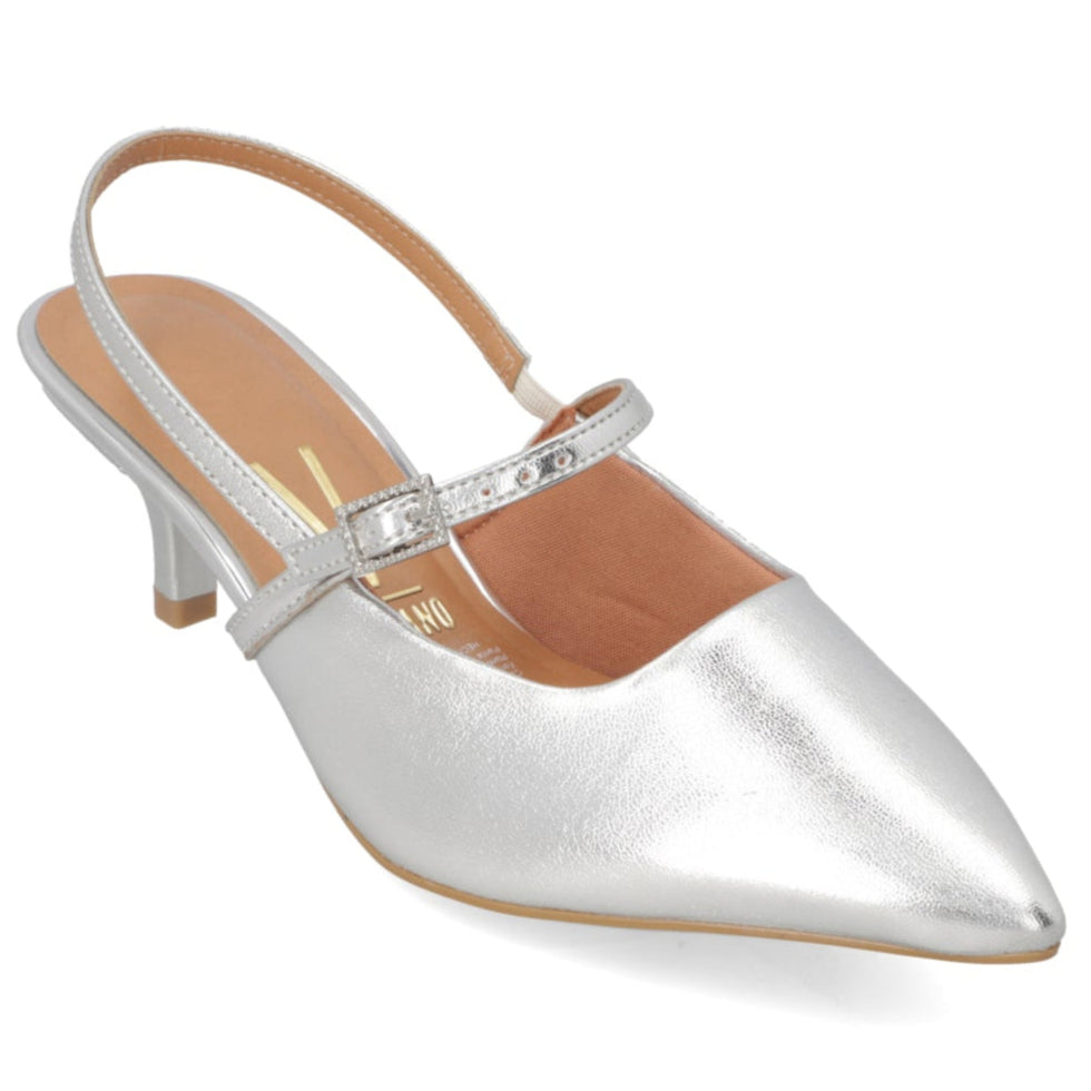 Stiletto Taco Aguja Metalizados 34 / Plateado