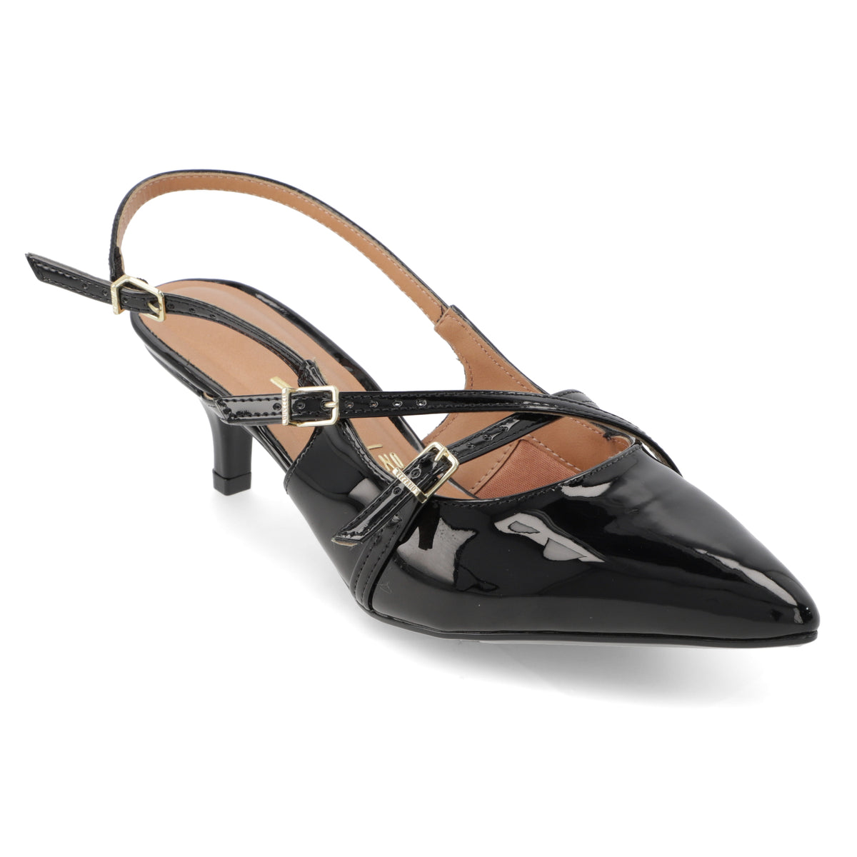 Stiletto Taco Aguja Efecto Charol Negro 1122-885-13488-15745