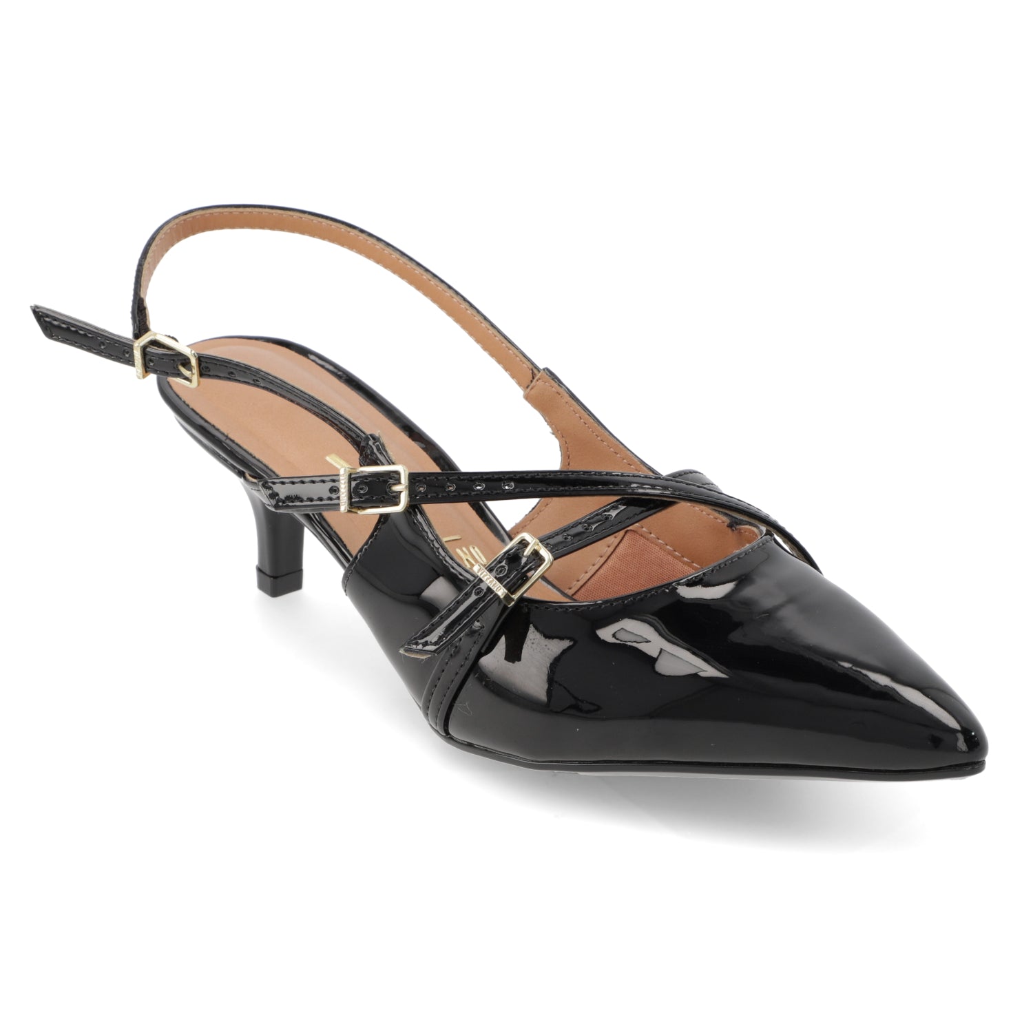 Stiletto Taco Aguja Efecto Charol Negro 1122-885-13488-15745