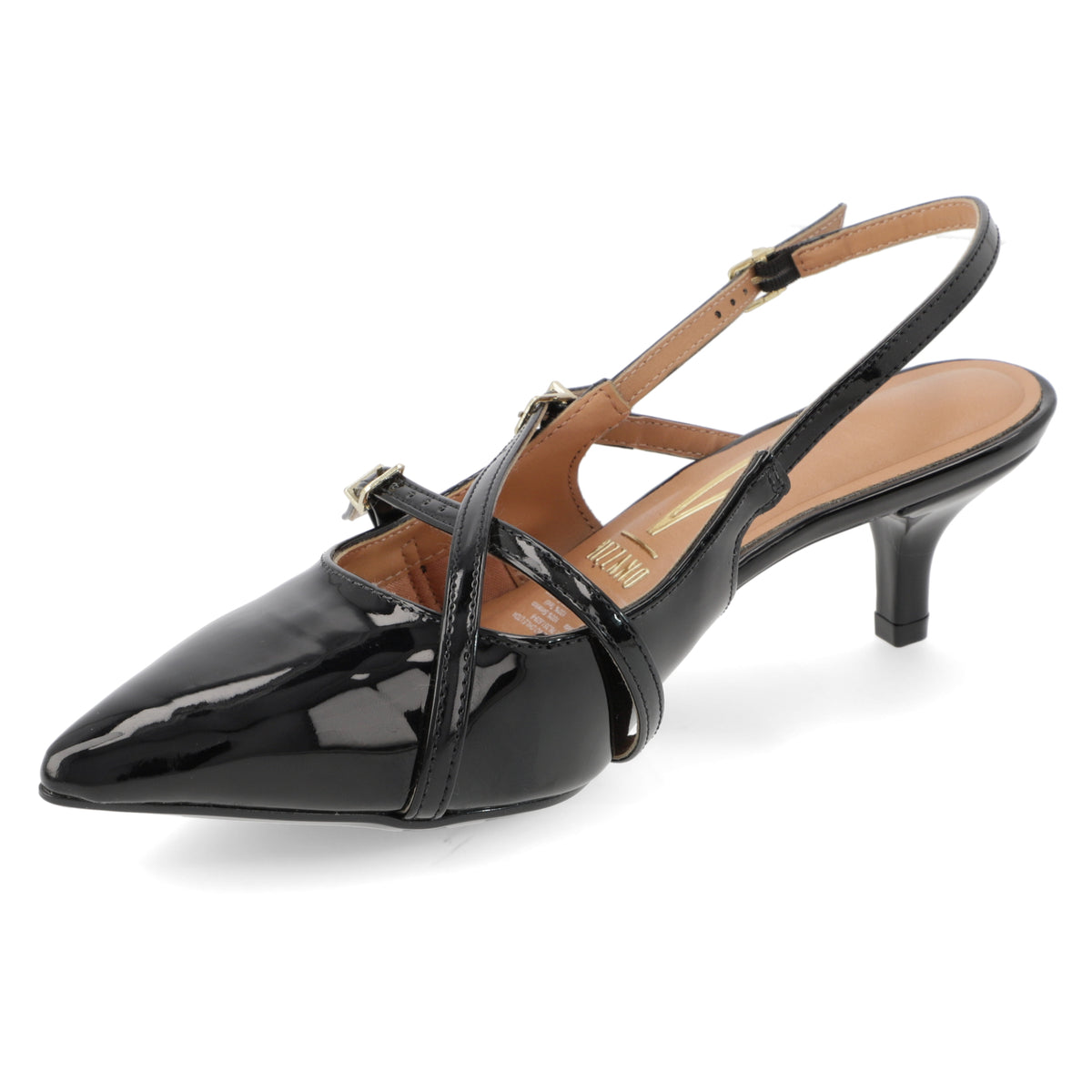 Stiletto Taco Aguja Efecto Charol Negro 1122-885-13488-15745