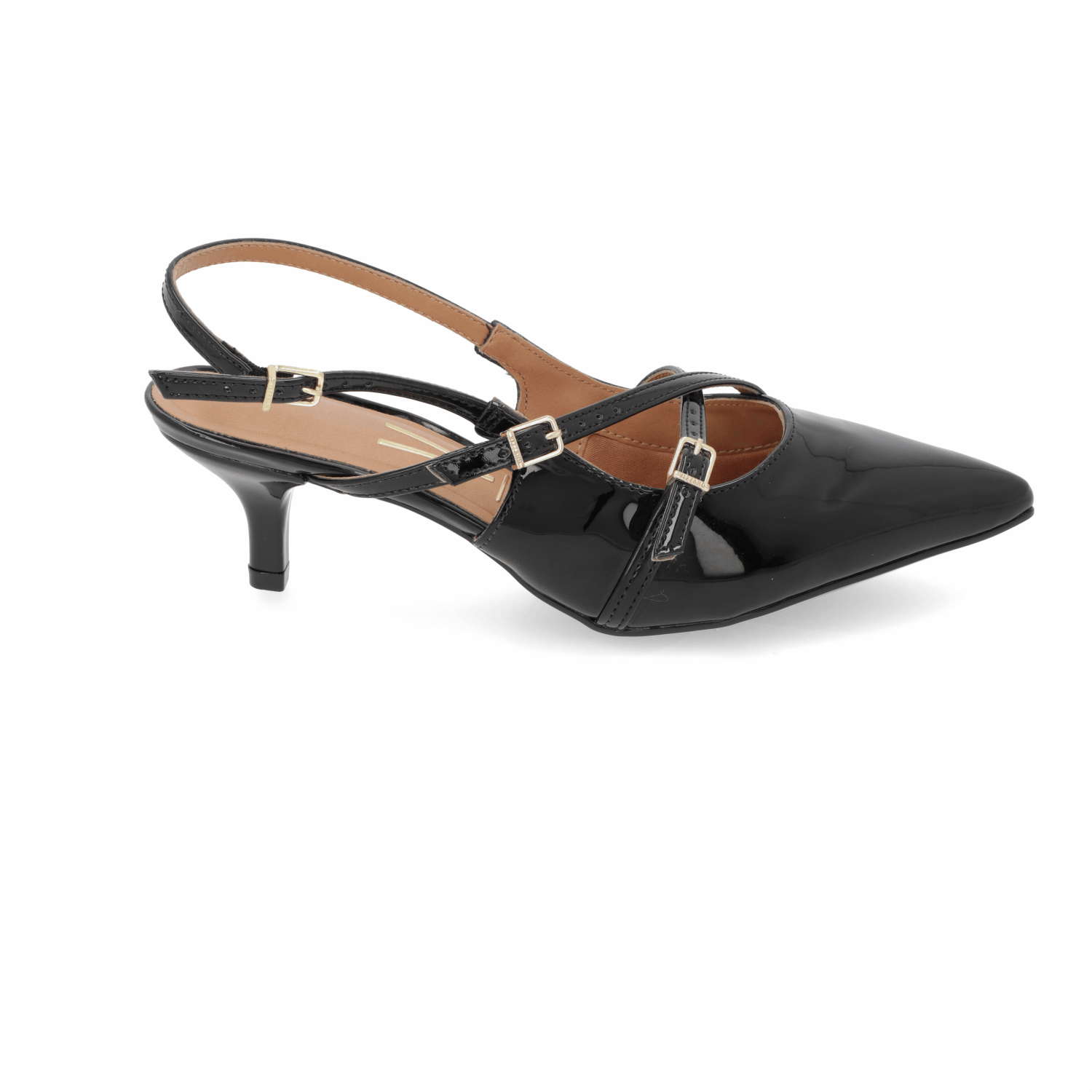 Stiletto Taco Aguja Efecto Charol Negro 1122-885-13488-15745