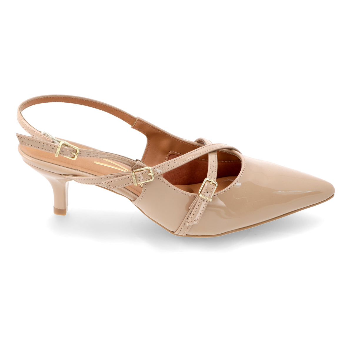 Stiletto Taco Aguja Efecto Charol Beige 1122-885-13488-29452