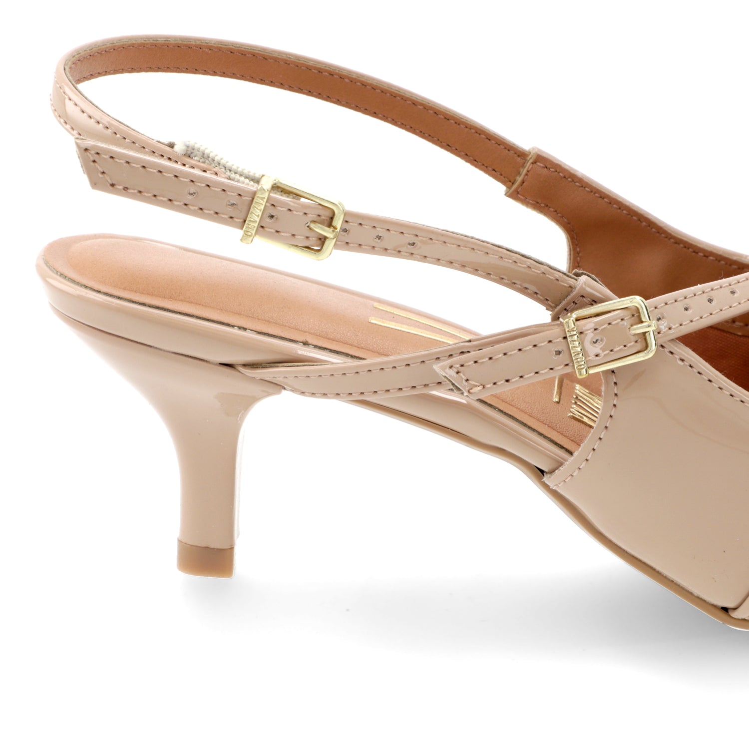 Stiletto Taco Aguja Efecto Charol Beige 1122-885-13488-29452