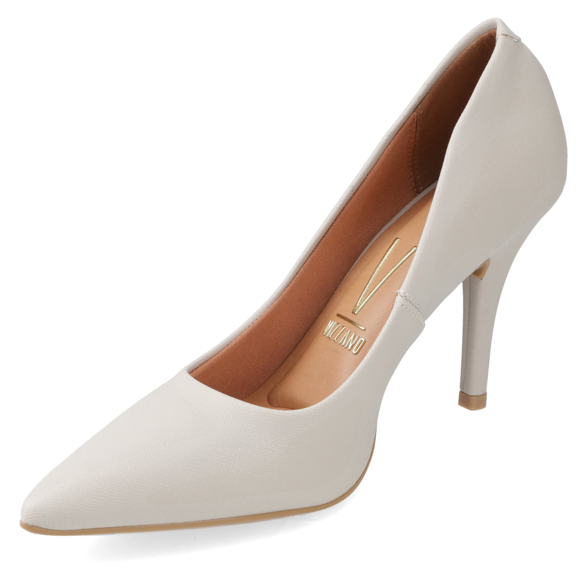 Stiletto Taco Aguja Eco Cuero Gris 34 / Blanco