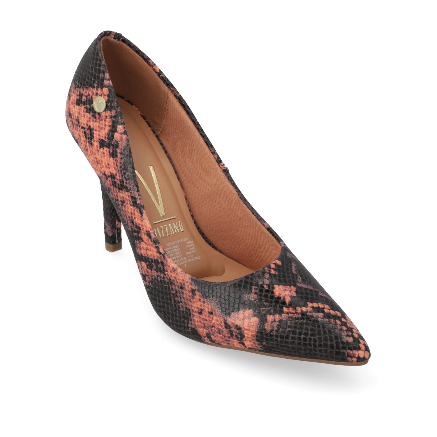 Stiletto Taco Aguja EcoCuero Snake Naranjo 34 / Naranjo