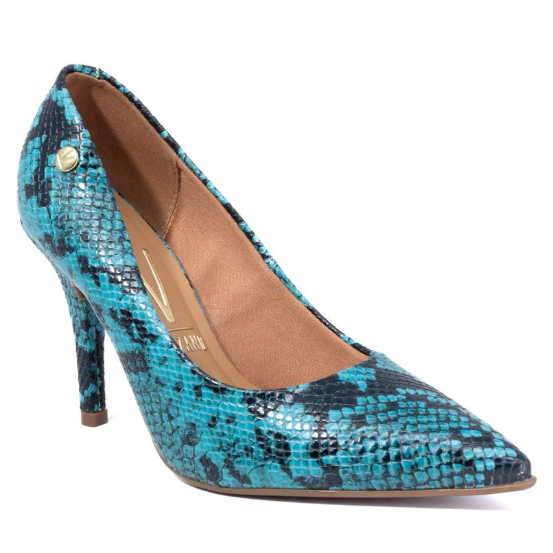 Stiletto Taco Aguja Snake Turquesa