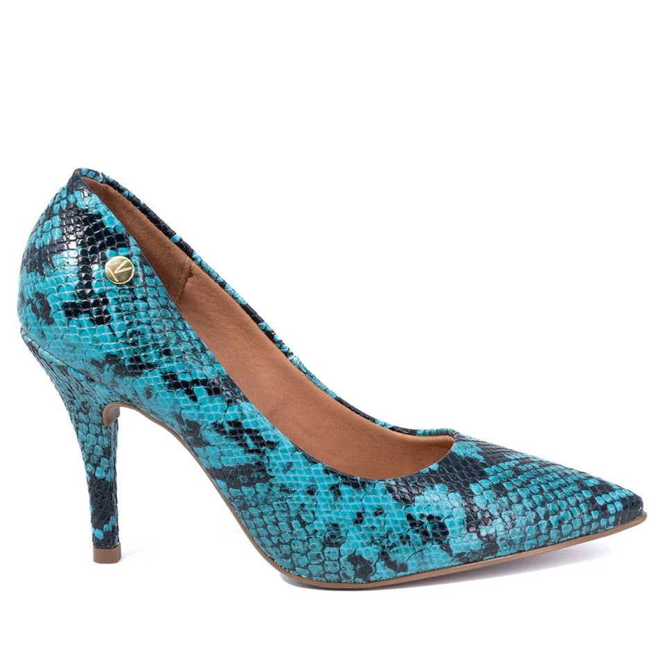 Stiletto Taco Aguja Snake Turquesa