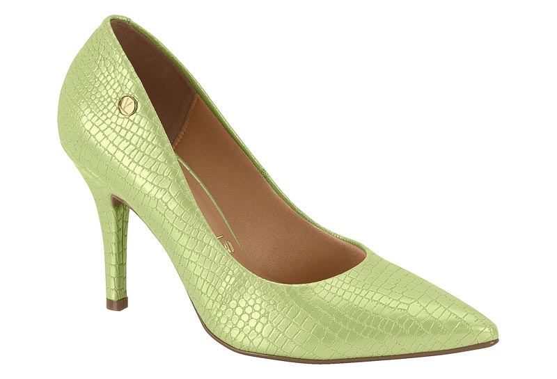 Stiletto Taco Aguja EcoCuero Croco Menta 34 / Menta