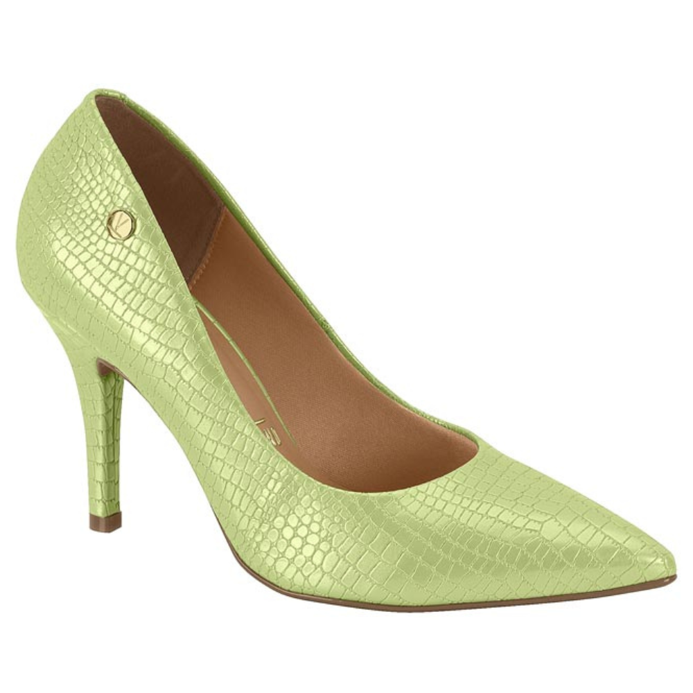 Stiletto Taco Aguja EcoCuero Croco Menta 34 / Menta