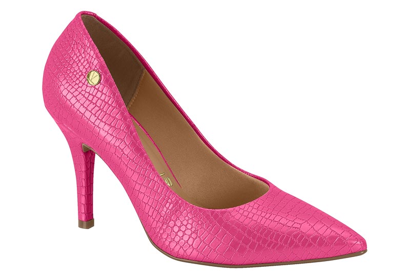 Stiletto Taco Aguja EcoCuero Croco Fucsia 34 / Fucsia
