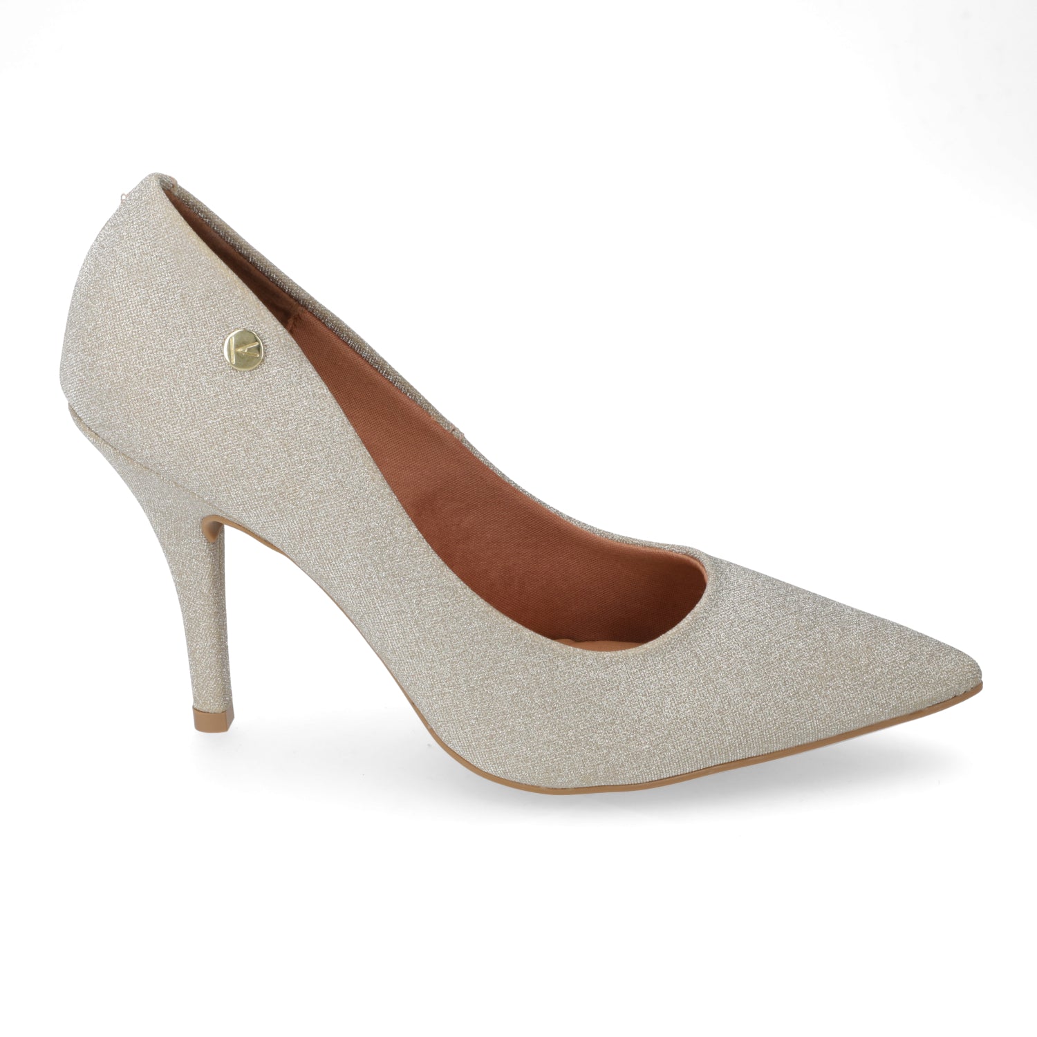 Stiletto Taco Aguja Glitter Dorado