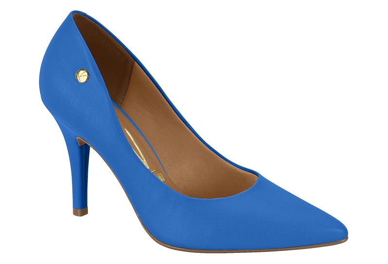 Stiletto Taco Aguja EcoCuero 34 / Azul