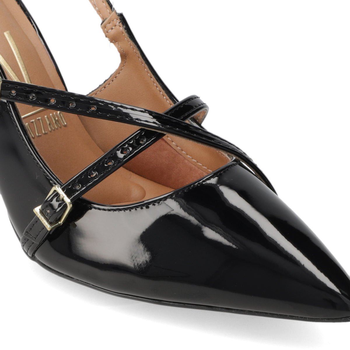 Stiletto Taco Aguja Efecto Charol Negro