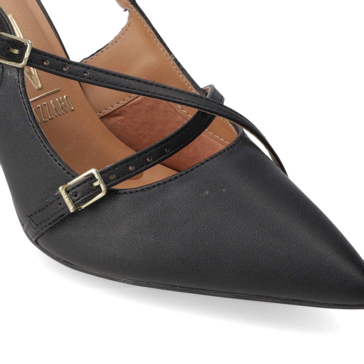 Stiletto Taco Aguja Eco Cuero Negro