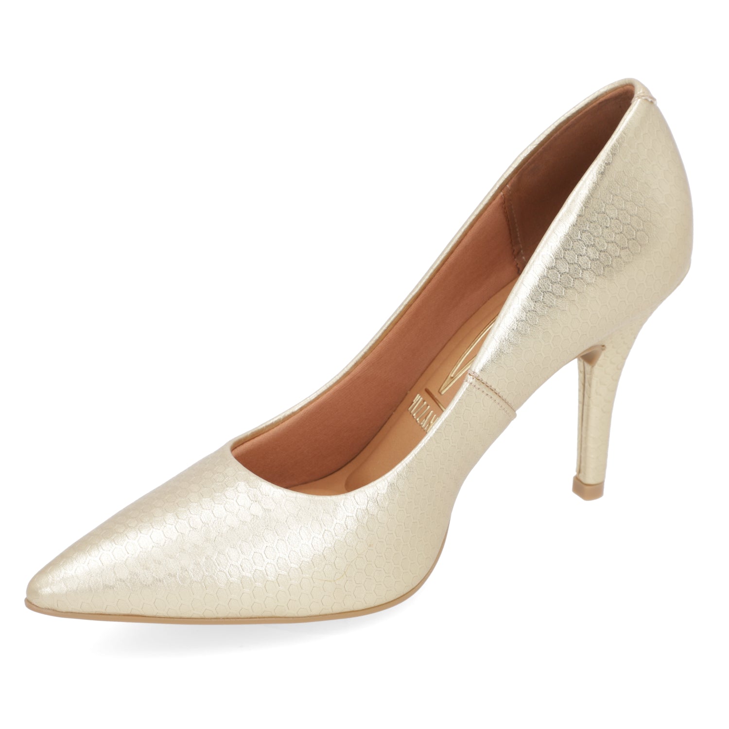 Stiletto Taco Aguja Eco Cuero Dorado 1184-1501-28481-66