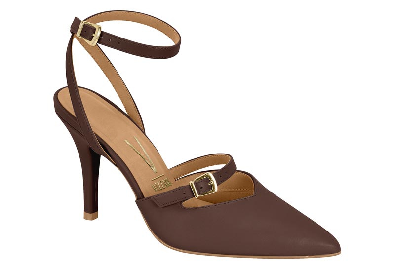 Stiletto Mujer Taco Alto Pulsera al Tobillo Chocolate Vizzano