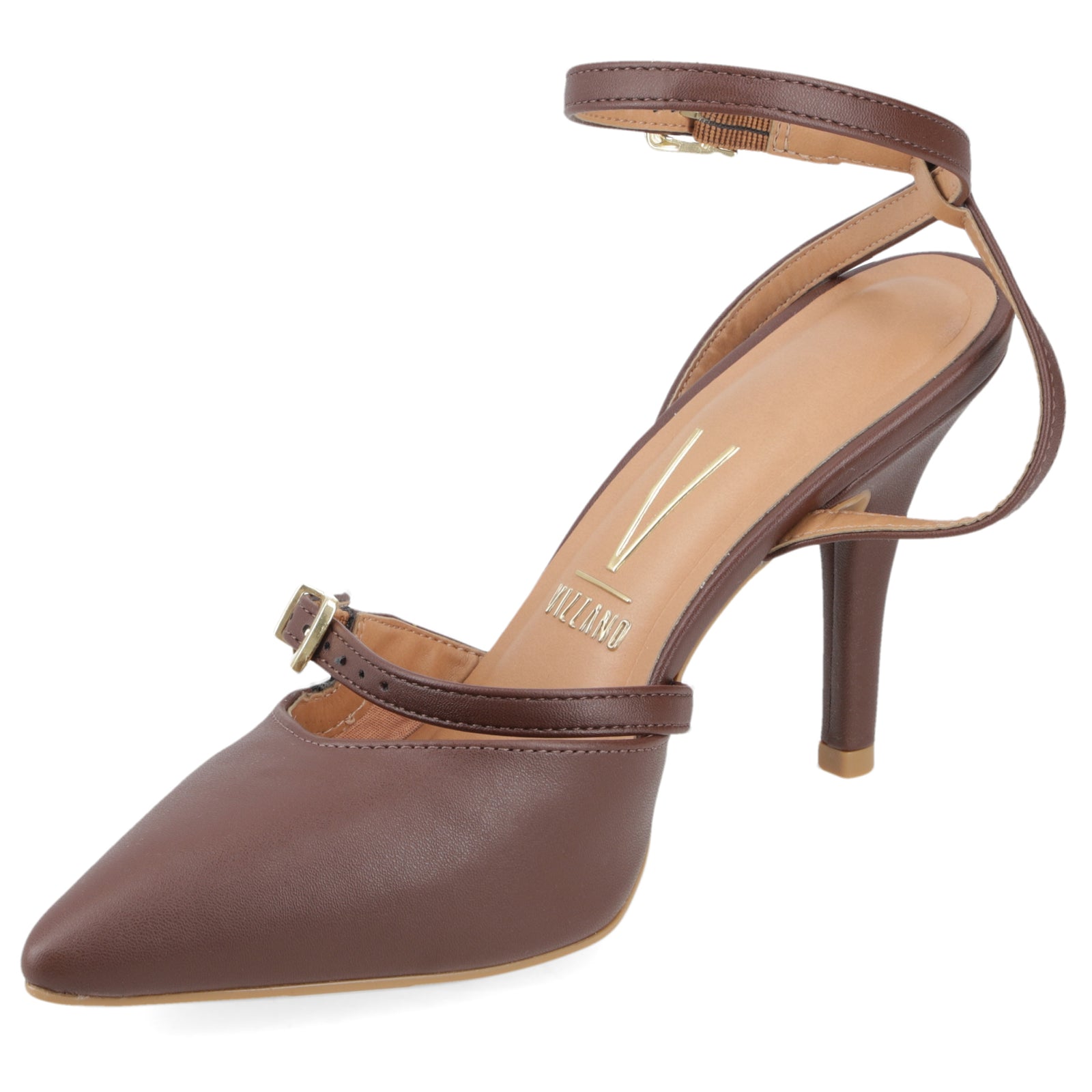 Stiletto Mujer Taco Alto Pulsera al Tobillo Chocolate Vizzano 34 / Chocolate