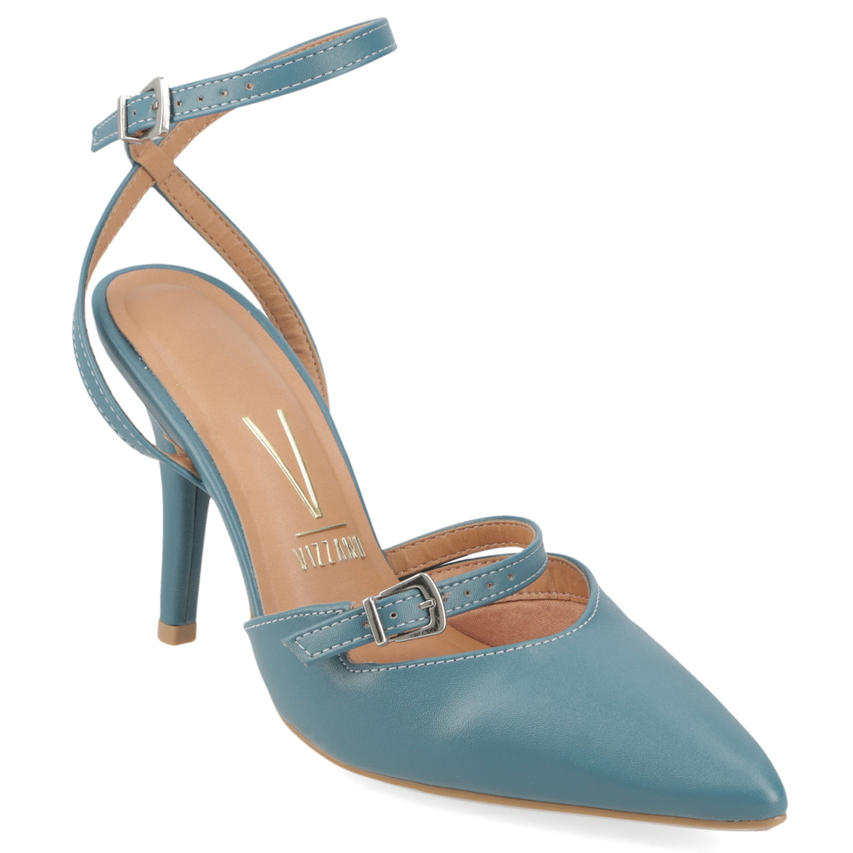 Stiletto Mujer Taco Alto Pulsera al Tobillo Verde Petróleo Vizzano 34 / Verde Petróleo