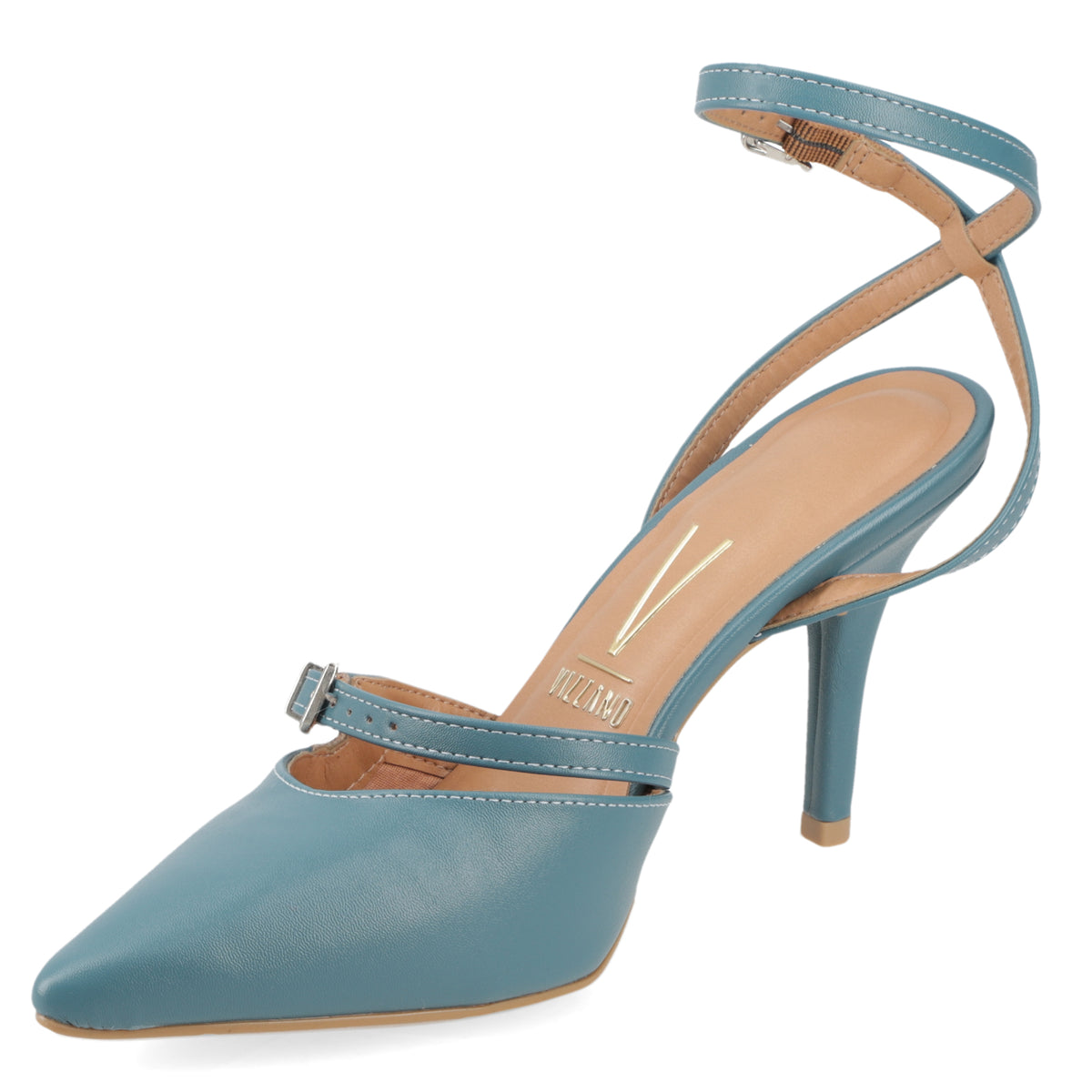 Stiletto Mujer Taco Alto Pulsera al Tobillo Verde Petróleo Vizzano 34 / Verde Petróleo