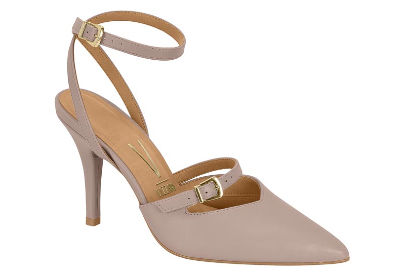 Stiletto Mujer Taco Alto Pulsera al Tobillo Taupe Vizzano