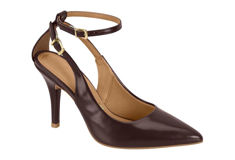 Stiletto Mujer Taco Alto Pulsera al Tobillo Cacao Vizzano
