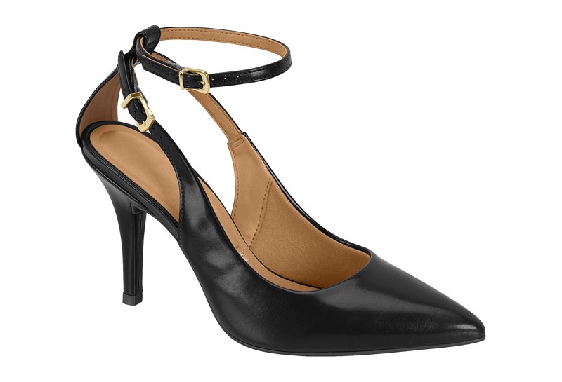 Stiletto Mujer Taco Alto Pulsera al Tobillo Negro Vizzano