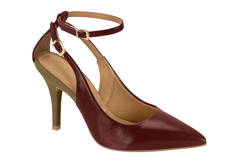 Stiletto Mujer Taco Alto Pulsera al Tobillo Vino Vizzano