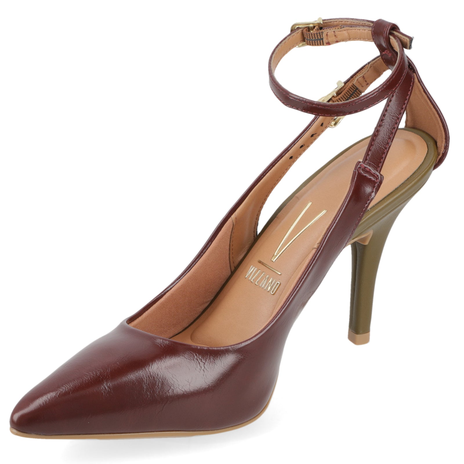 Stiletto Mujer Taco Alto Pulsera al Tobillo Vino Vizzano 34 / Vino