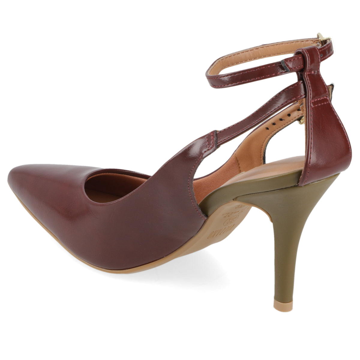 Stiletto Mujer Taco Alto Pulsera al Tobillo Vino Vizzano 34 / Vino