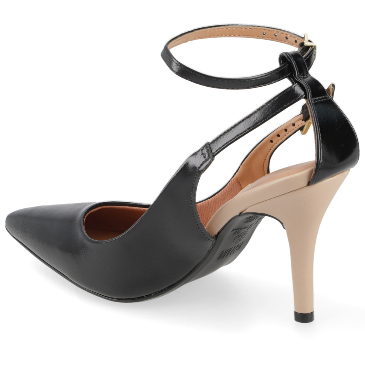 Stiletto Mujer Taco Alto Pulsera al Tobillo Negro y Nude Vizzano 34 / Negro y Nude