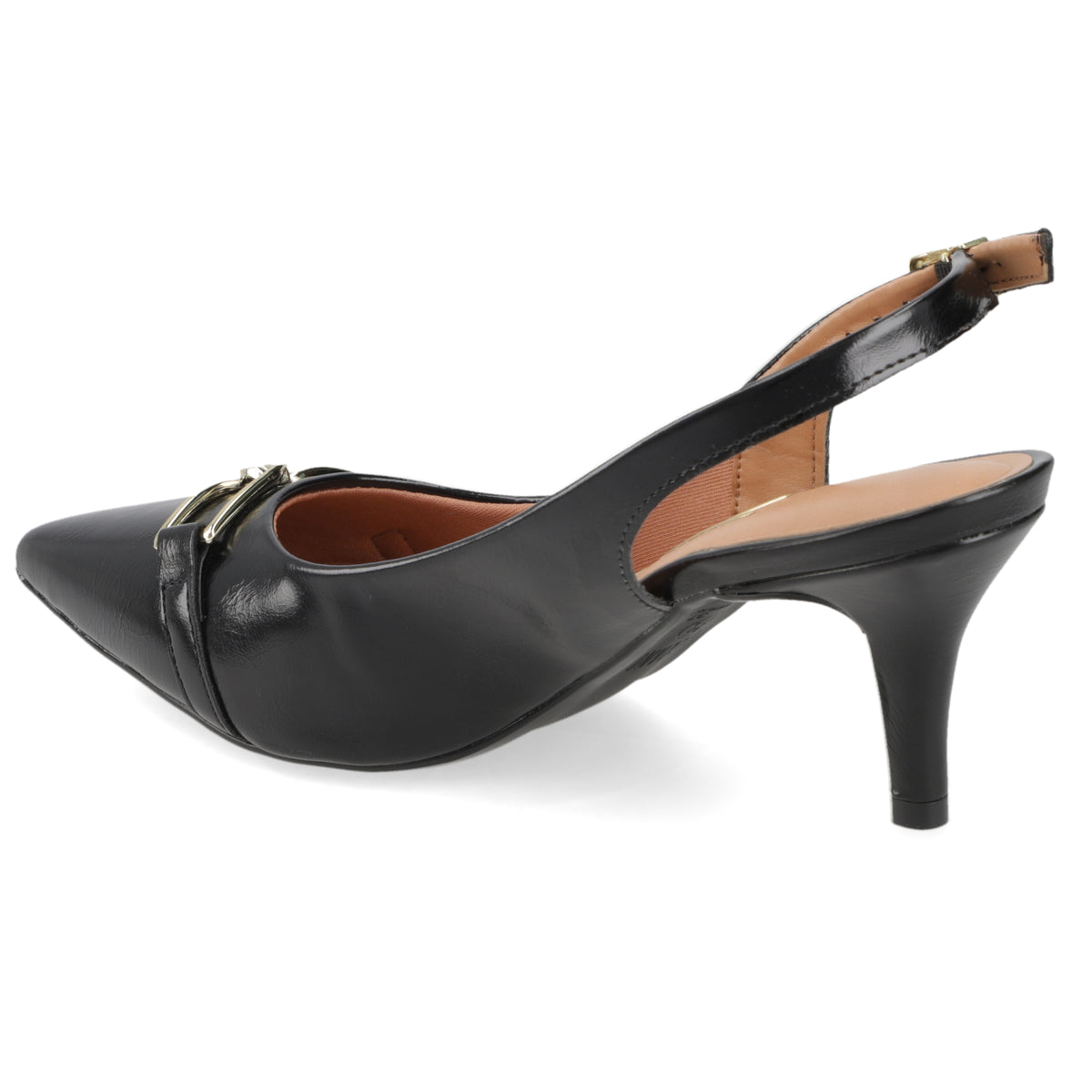 Stiletto Mujer Taco Medio Slingback con Hebilla Negro Vizzano 35 / Negro