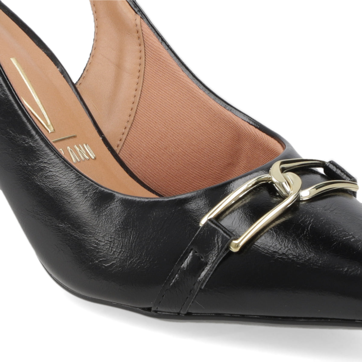 Stiletto Mujer Taco Medio Slingback con Hebilla Negro Vizzano 35 / Negro