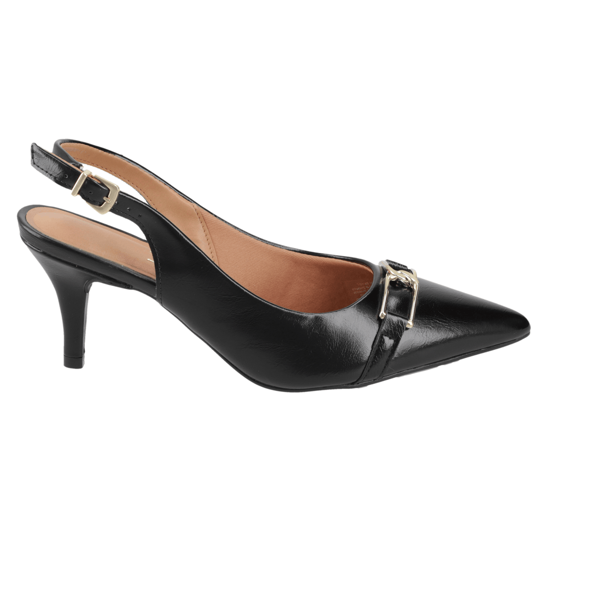 Stiletto Mujer Taco Medio Slingback con Hebilla Negro Vizzano 35 / Negro