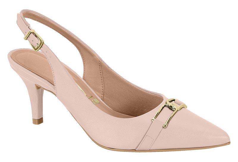 Stiletto Mujer Taco Medio Slingback con Hebilla Rosado Vizzano