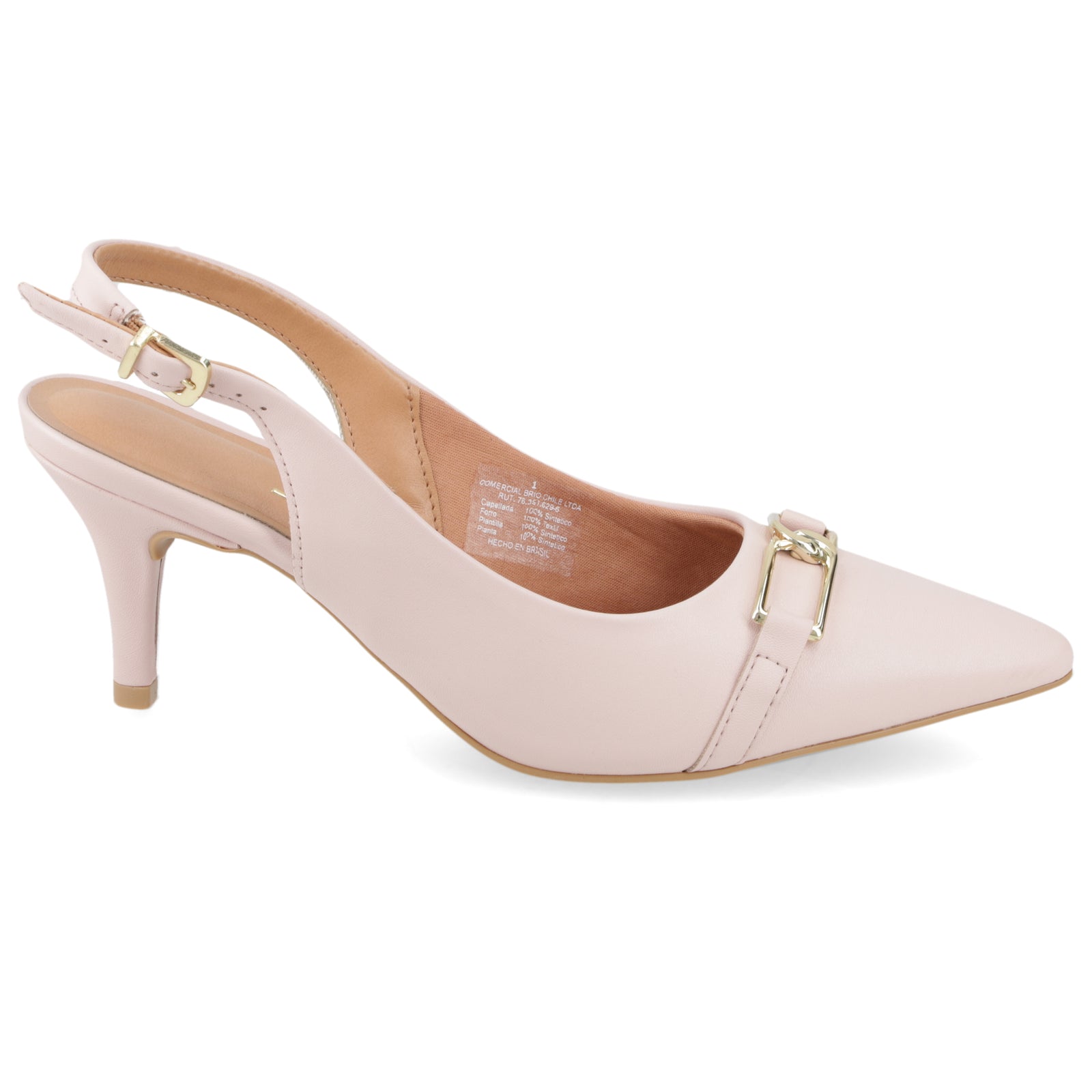Stiletto Mujer Taco Medio Slingback con Hebilla Rosado Vizzano 35 / Rosado
