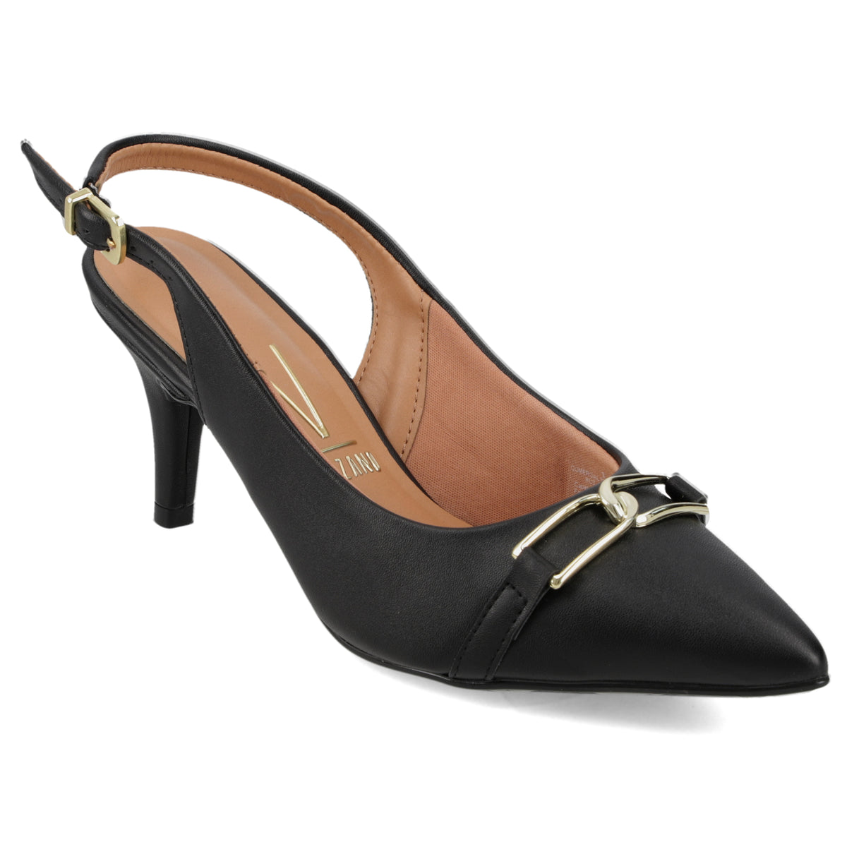 Stiletto Mujer Taco Medio Slingback con Hebilla Negro Vizzano 35 / Negro