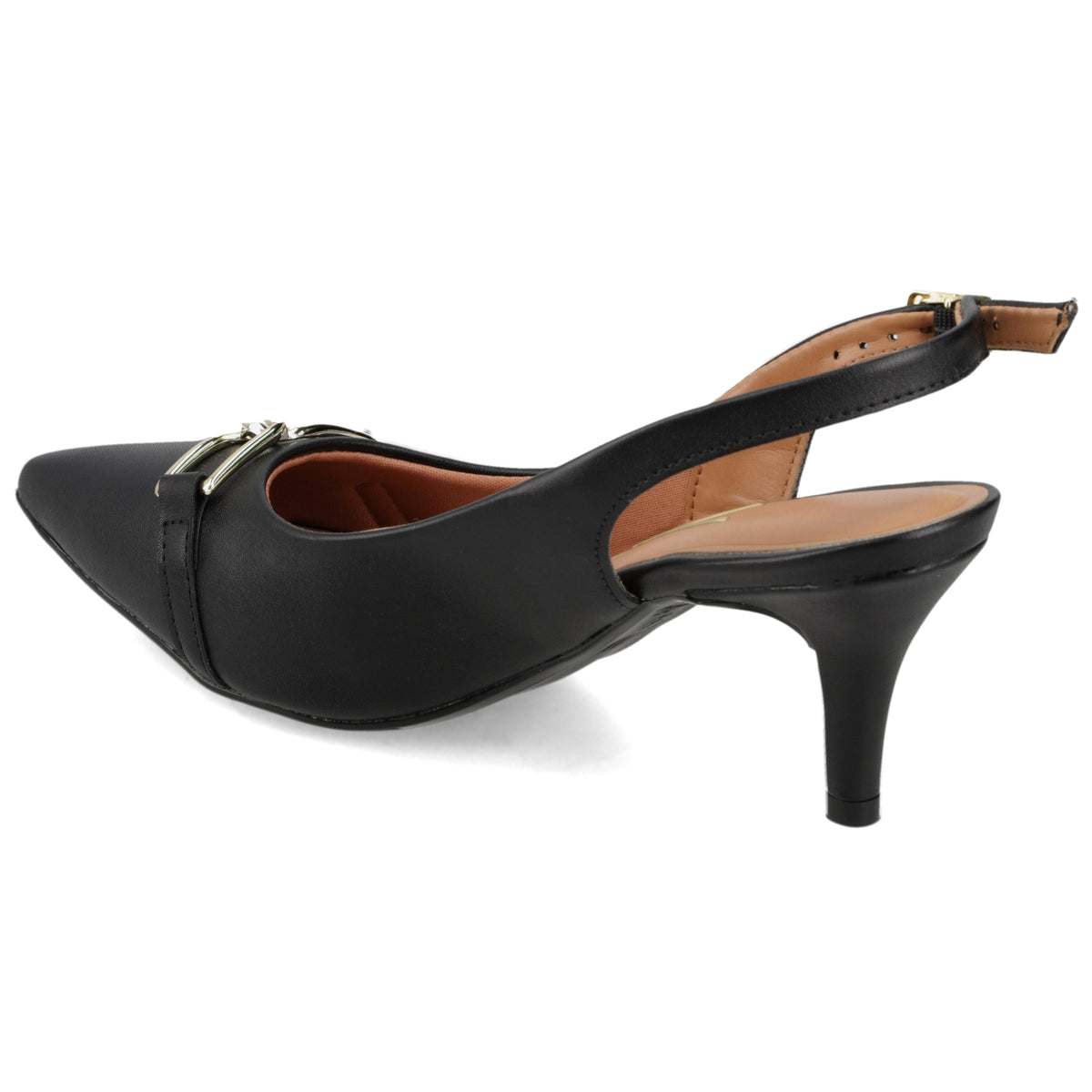 Stiletto Mujer Taco Medio Slingback con Hebilla Negro Vizzano 35 / Negro