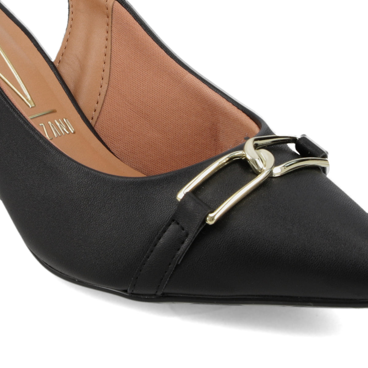 Stiletto Mujer Taco Medio Slingback con Hebilla Negro Vizzano 35 / Negro