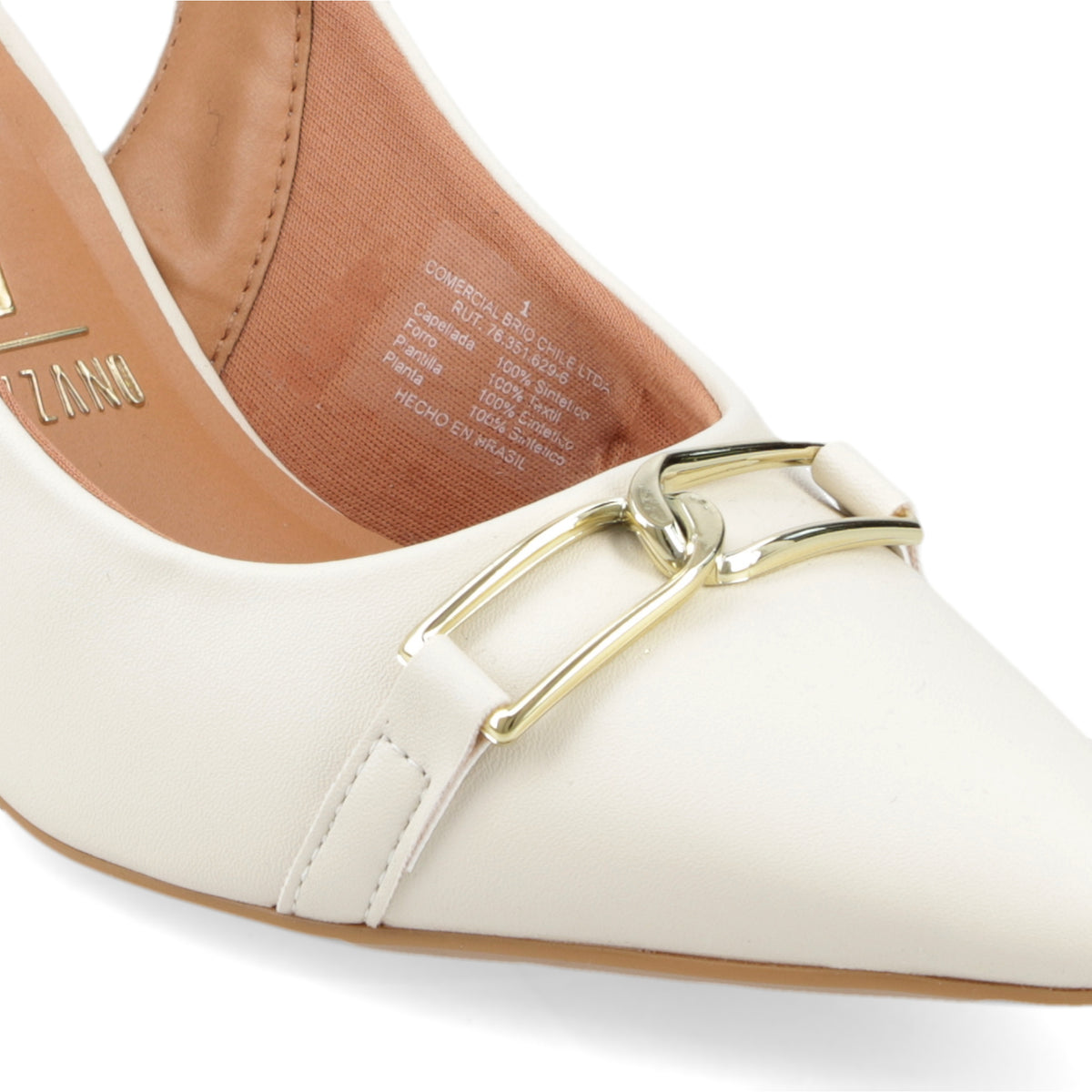 Stiletto Mujer Taco Medio Slingback con Hebilla Blanco Off Vizzano 35 / Blanco Off
