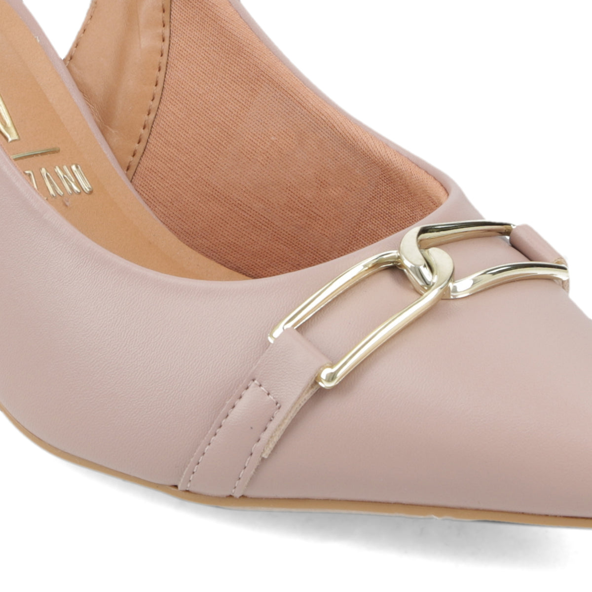 Stiletto Mujer Taco Medio Slingback con Hebilla Taupe Vizzano 35 / Taupe