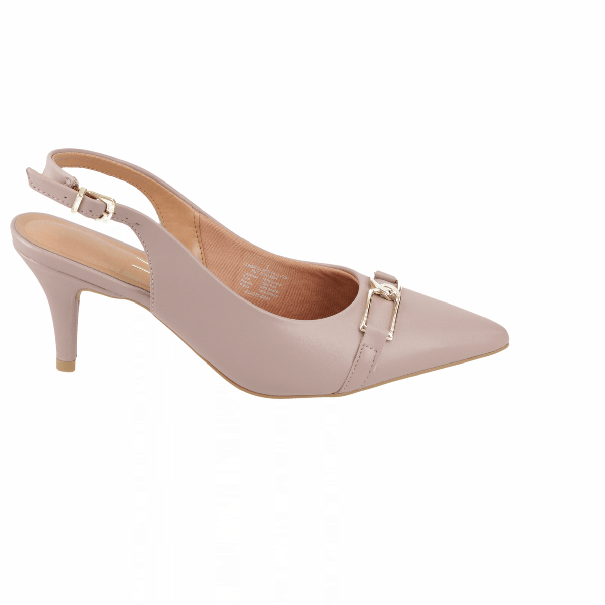 Stiletto Mujer Taco Medio Slingback con Hebilla Taupe Vizzano 35 / Taupe