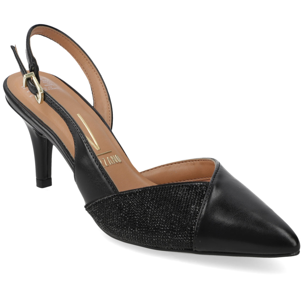 Zapato Mujer Destalonado Negro con Detalle Brillante 35 / Negro