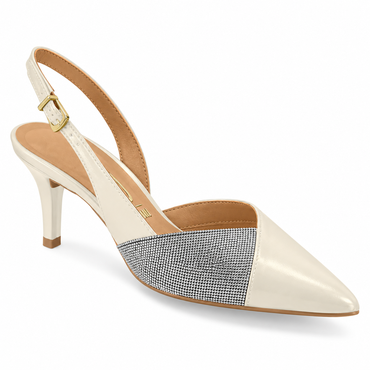 Zapato Mujer Destalonado Bicolor Crema y Plata 35 / Blanco OFF