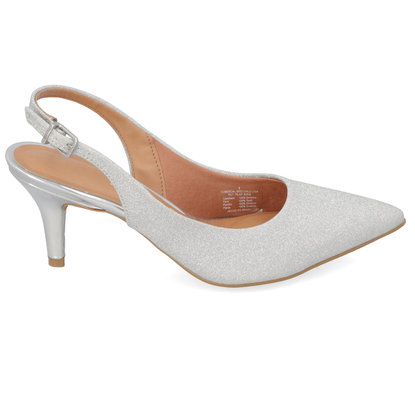 Stiletto Taco Aguja Plateado Vizzano