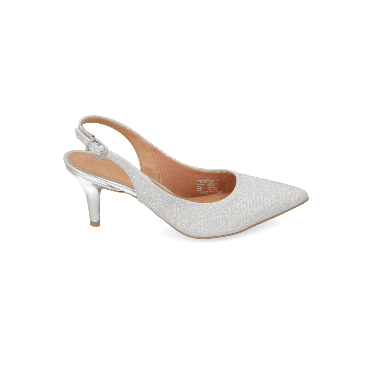 Stiletto Taco Aguja Plateado Vizzano