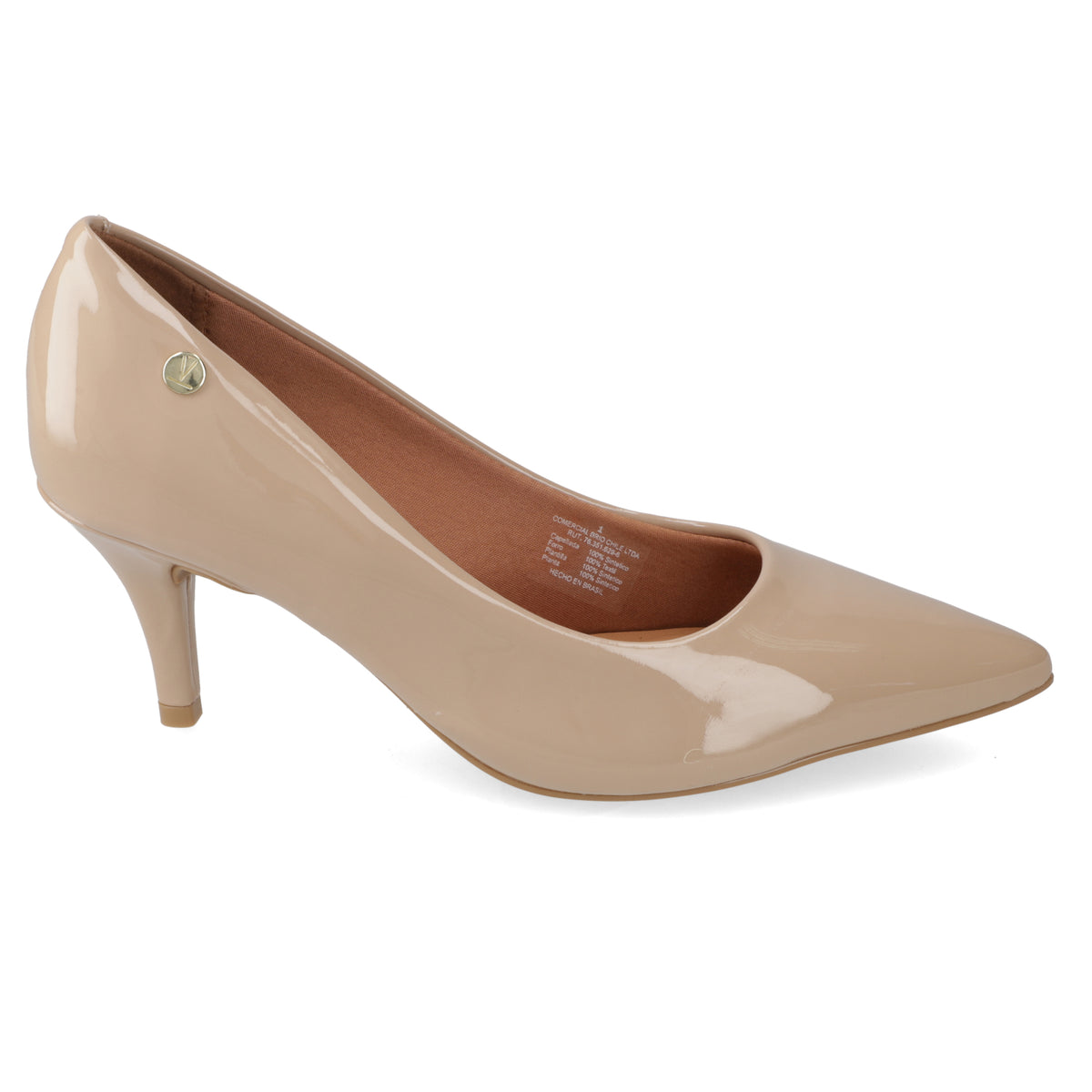 Zapato Taco Aguja Stiletto Vizzano Efecto Charol Beige 34 / Beige