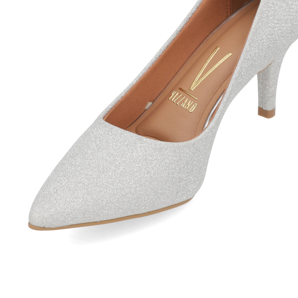 Stiletto Taco Aguja Plateado