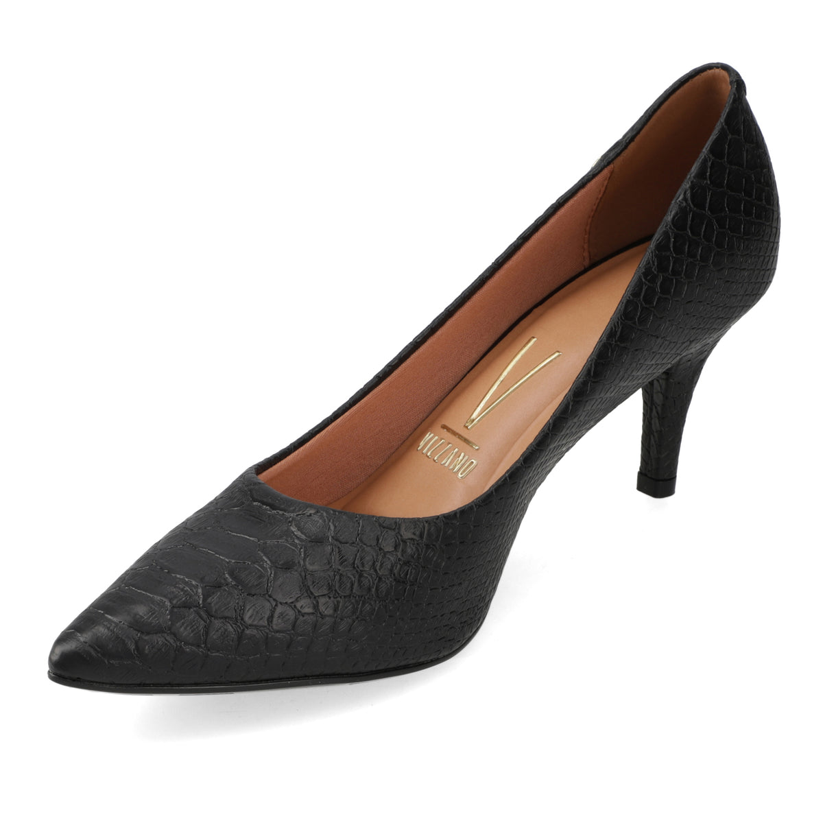 Stiletto 7 cm Croco Negro Vizzano 35 / Negro