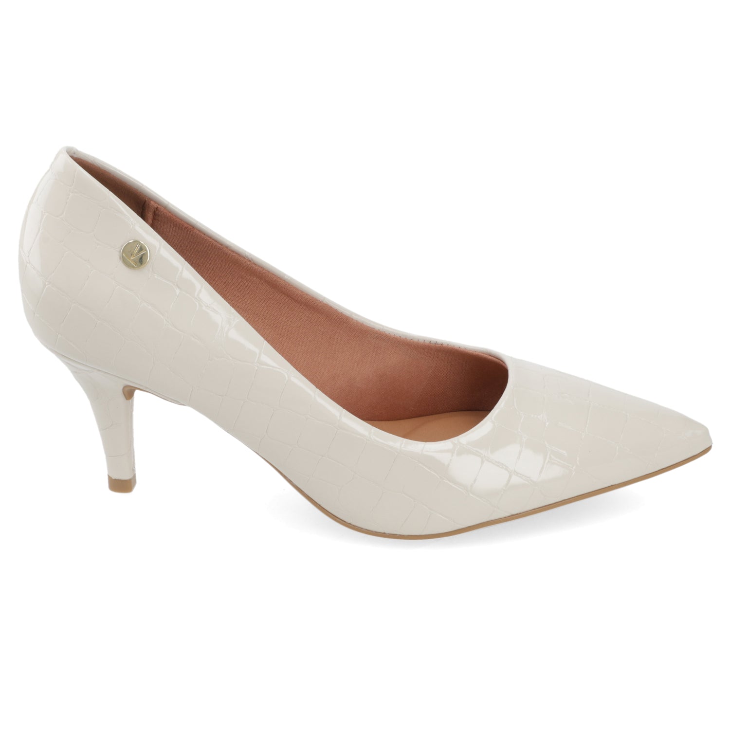 Stiletto 7 cm Vizzano Efecto Charol Croco Blanco